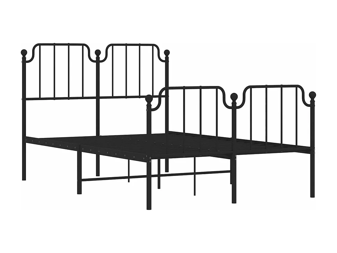 Bettgestell mit Kopf- und Fußteil Metall Schwarz 120x200 cm