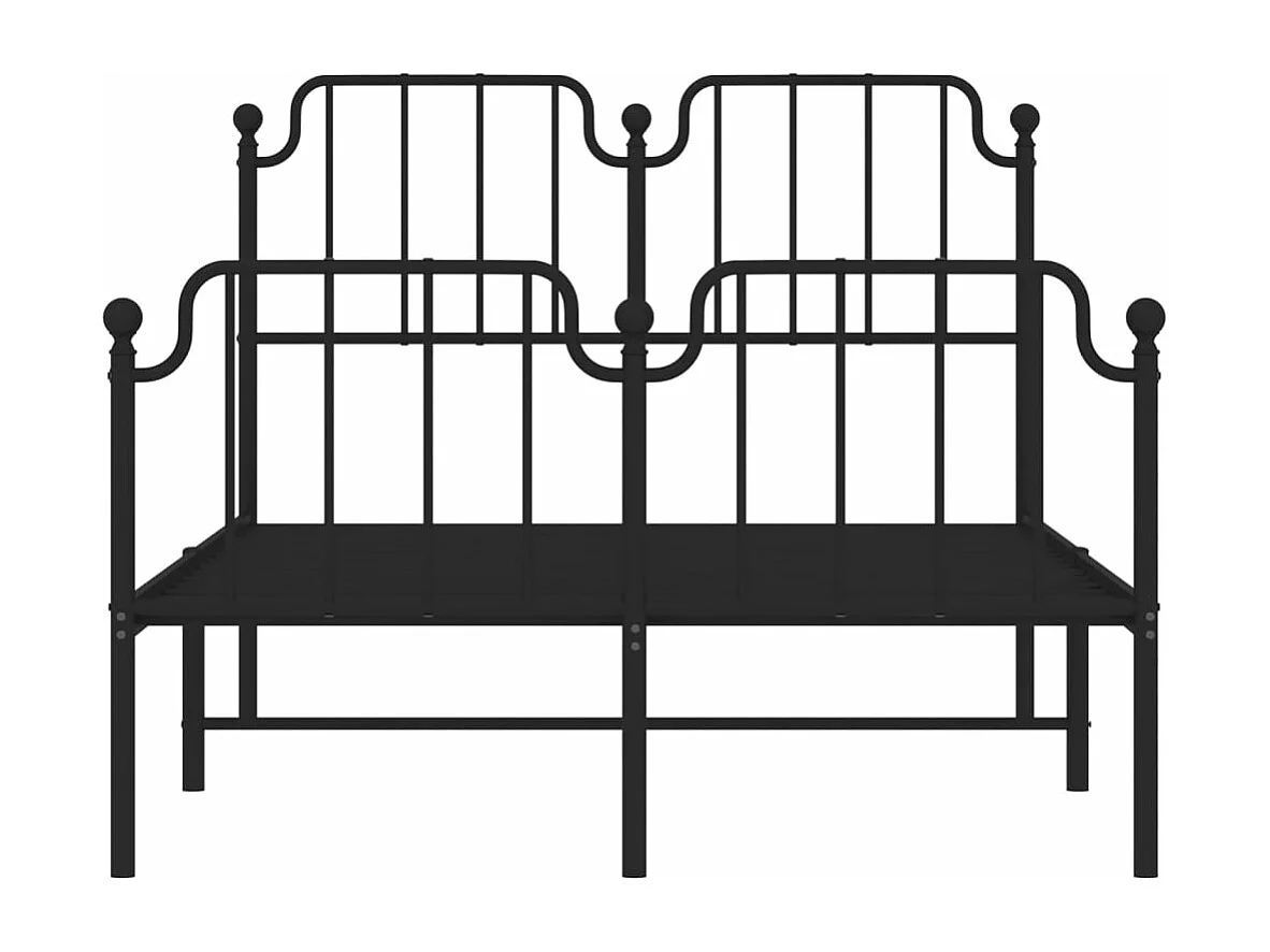 Bettgestell mit Kopf- und Fußteil Metall Schwarz 120x200 cm