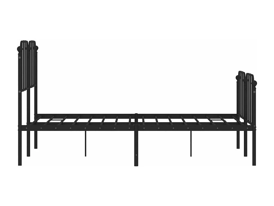 Bettgestell mit Kopf- und Fußteil Metall Schwarz 120x200 cm