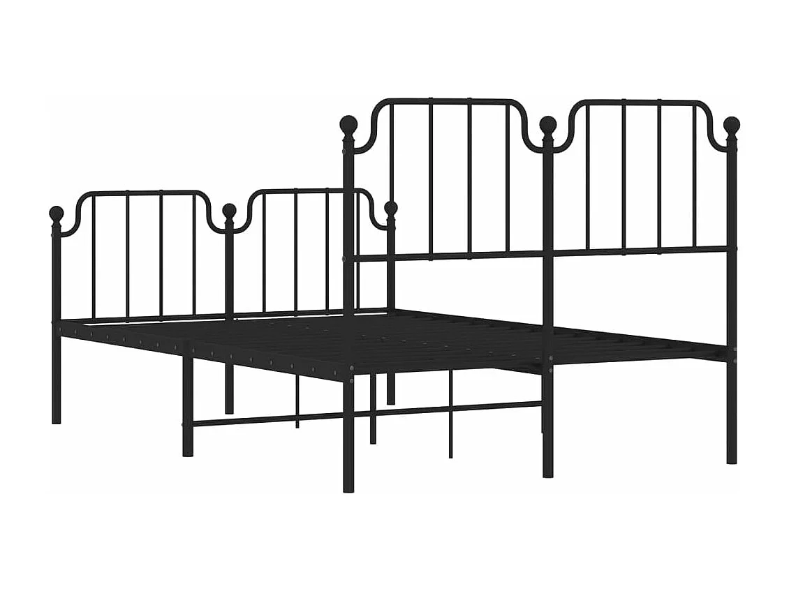 Bettgestell mit Kopf- und Fußteil Metall Schwarz 120x200 cm
