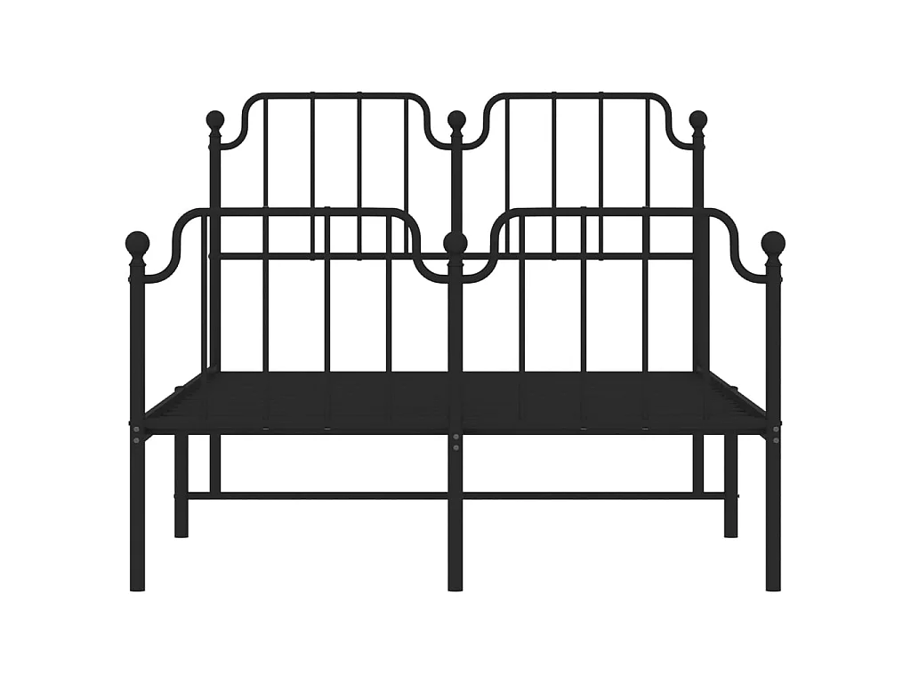 Estrutura de cama com cabeceira e pés 120x200 cm metal preto