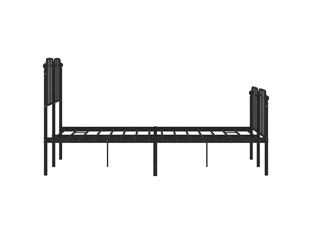 Estrutura de cama com cabeceira e pés 120x200 cm metal preto