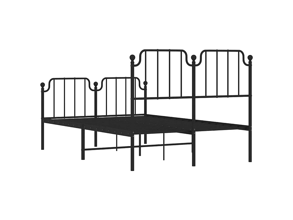 Estrutura de cama com cabeceira e pés 120x200 cm metal preto