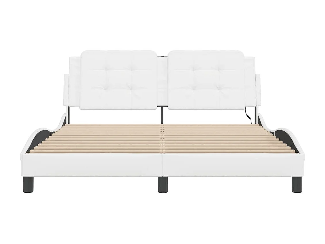 Bedframe met LED zonder matras "Zadar" wit 160x200 cm
