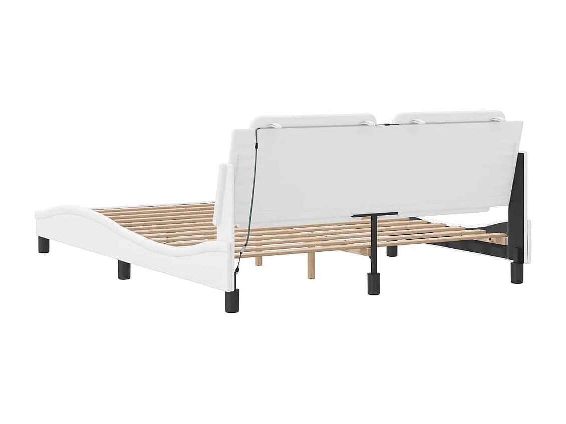 Bedframe met LED zonder matras "Zadar" wit 160x200 cm