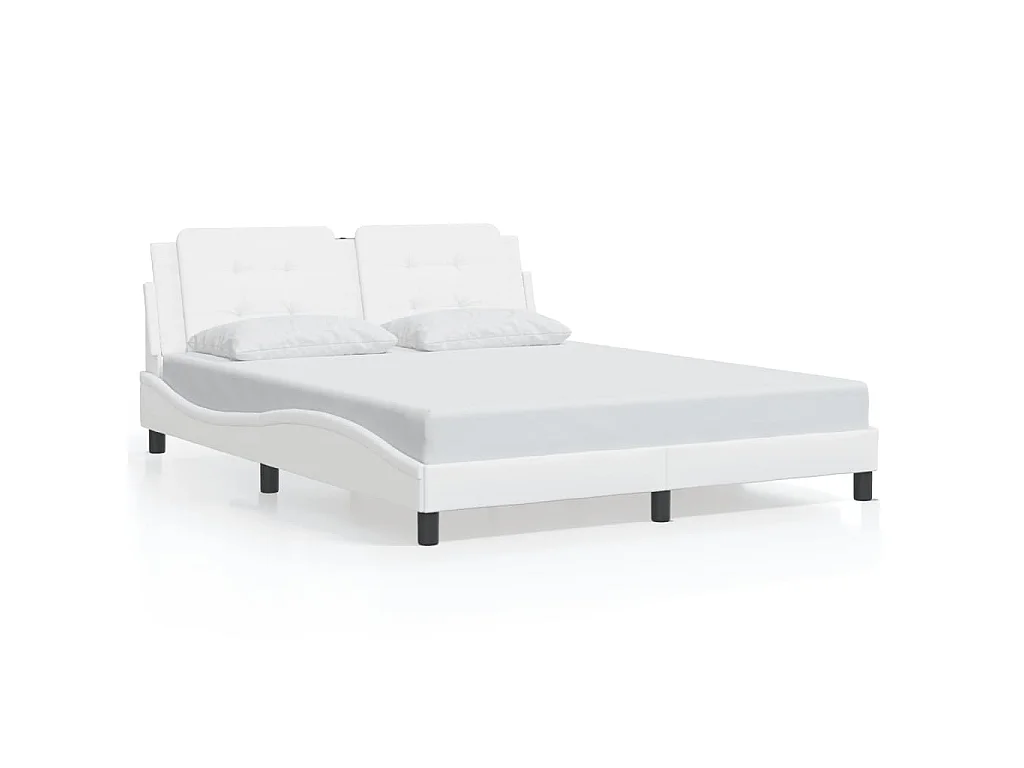Estrutura de cama com LED sem colchão Zadar 160x200 cm branco