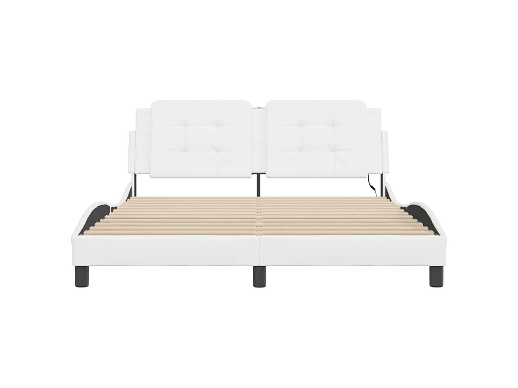 Estrutura de cama com LED sem colchão Zadar 160x200 cm branco
