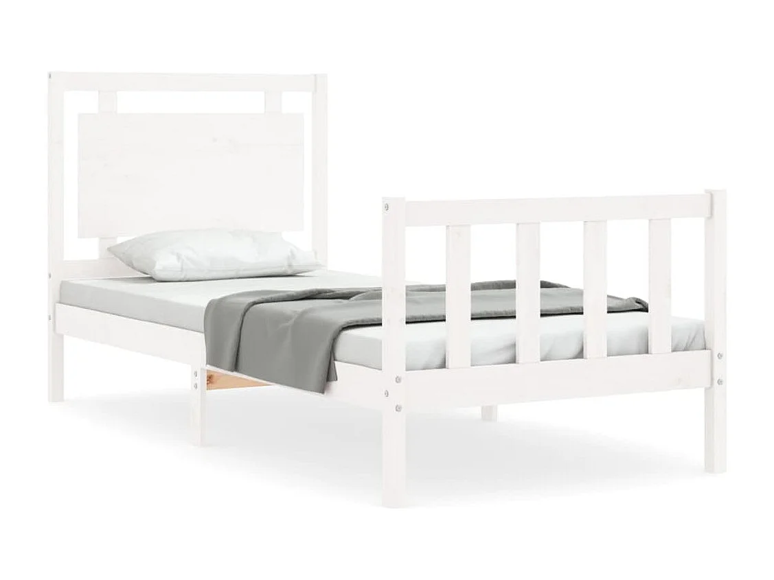 Cama sem colchão 100x200 cm madeira de pinho maciça branco