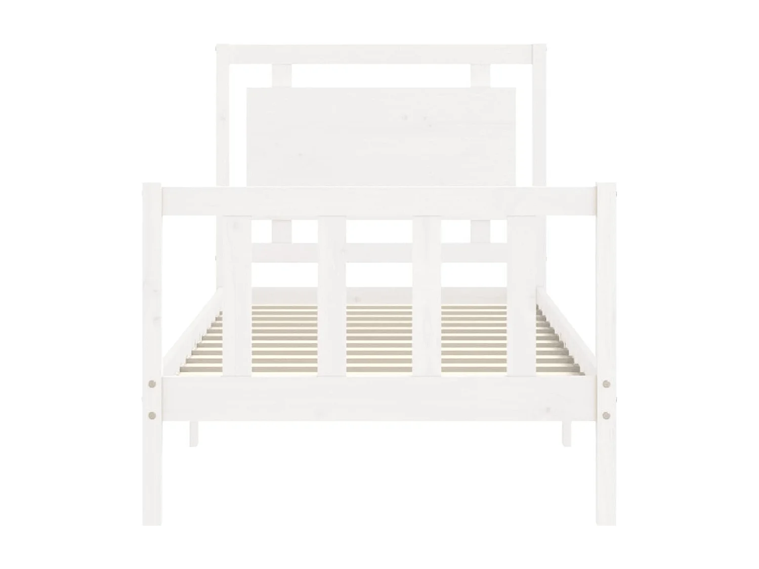 Cama sem colchão 100x200 cm madeira de pinho maciça branco