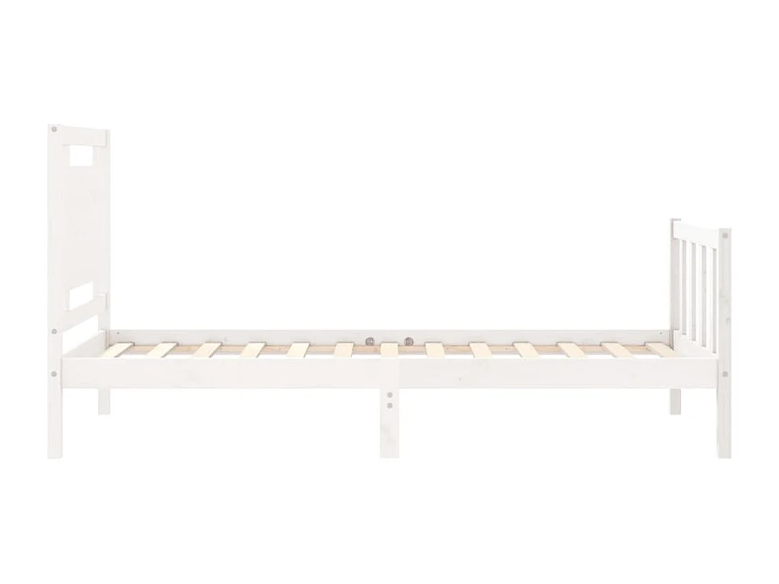 Cama sem colchão 100x200 cm madeira de pinho maciça branco