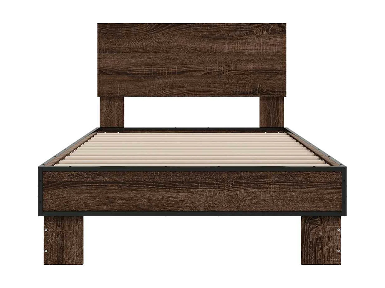 Cadre de lit sans matelas chêne marron 75x190 cm