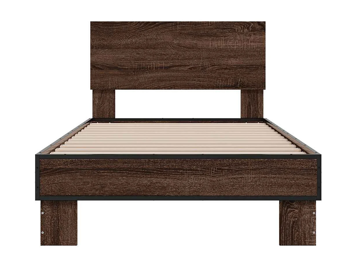 Cadre de lit sans matelas chêne marron 75x190 cm