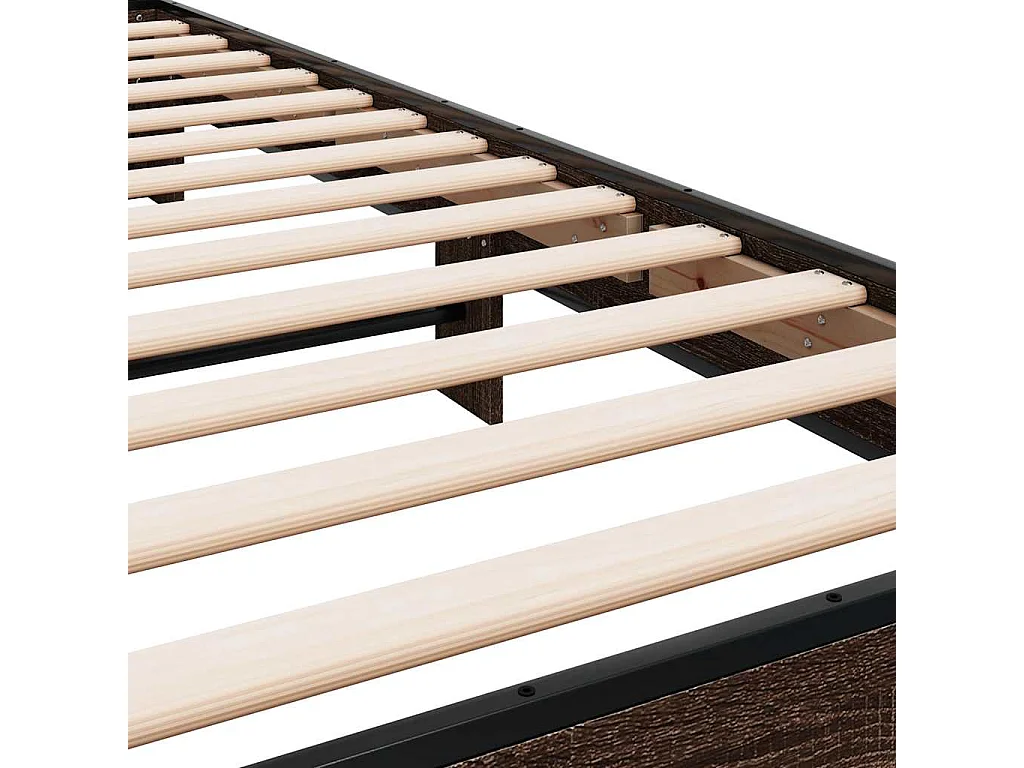 Cadre de lit sans matelas chêne marron 75x190 cm