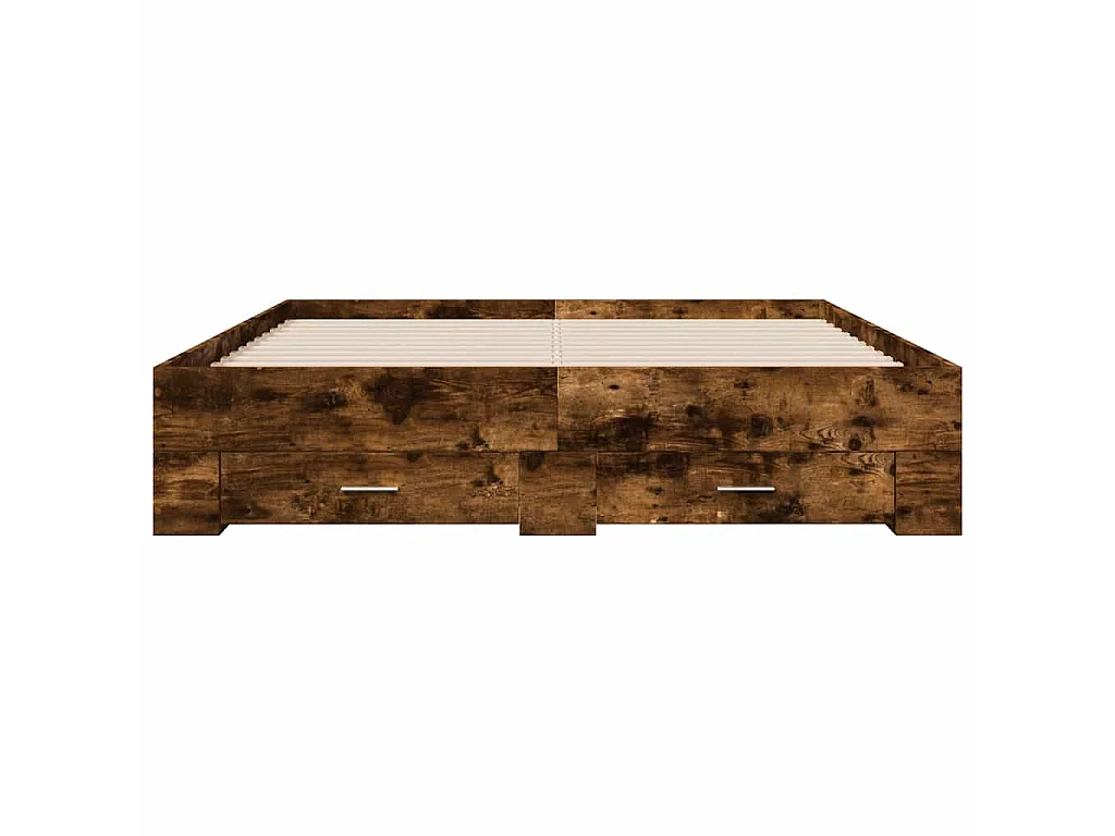 Bettgestell mit Schubladen Räuchereiche 160x200cm Holzwerkstoff