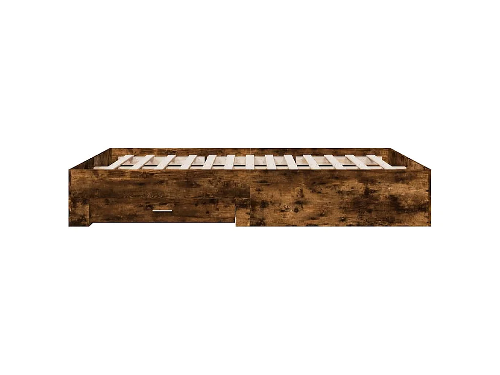 Bettgestell mit Schubladen Räuchereiche 160x200cm Holzwerkstoff