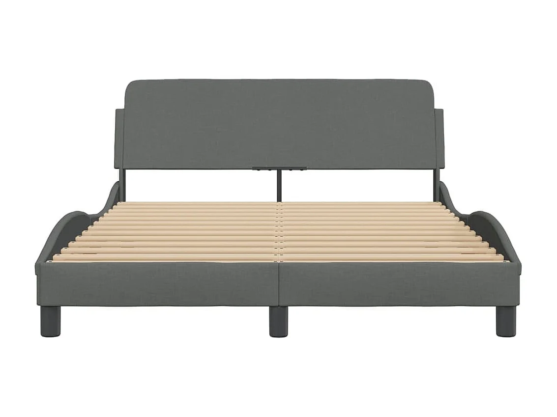 Cadre de lit Dover gris foncé 120x200 cm tissu