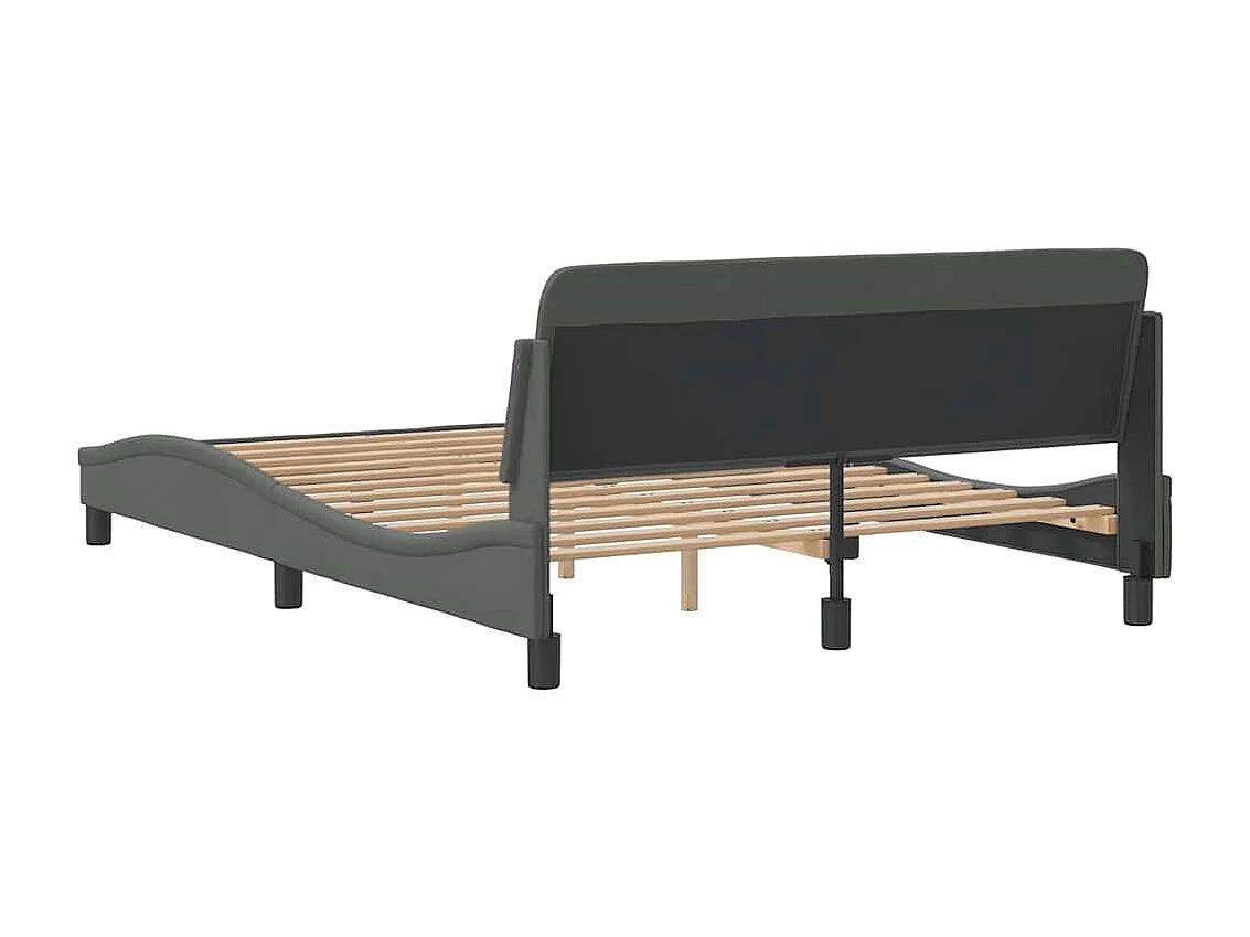Cadre de lit Dover gris foncé 120x200 cm tissu