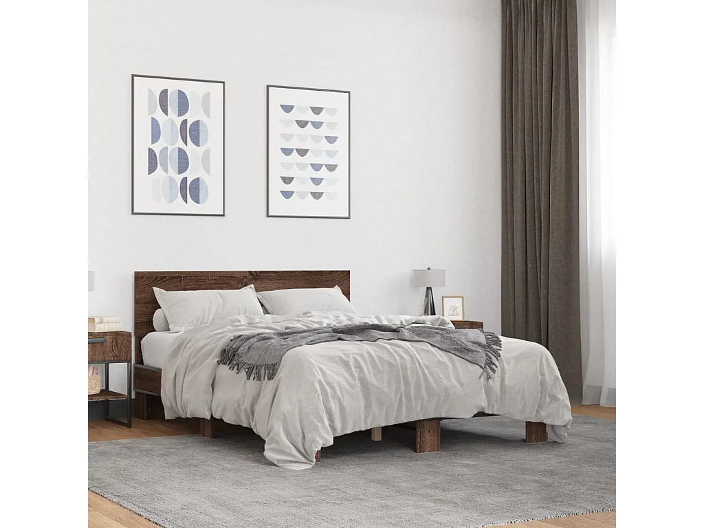 Cadre de lit sans matelas chêne marron 120x190 cm