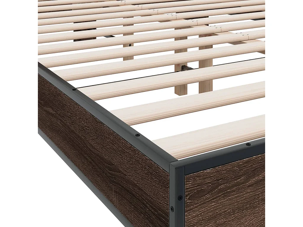 Cadre de lit sans matelas chêne marron 120x190 cm