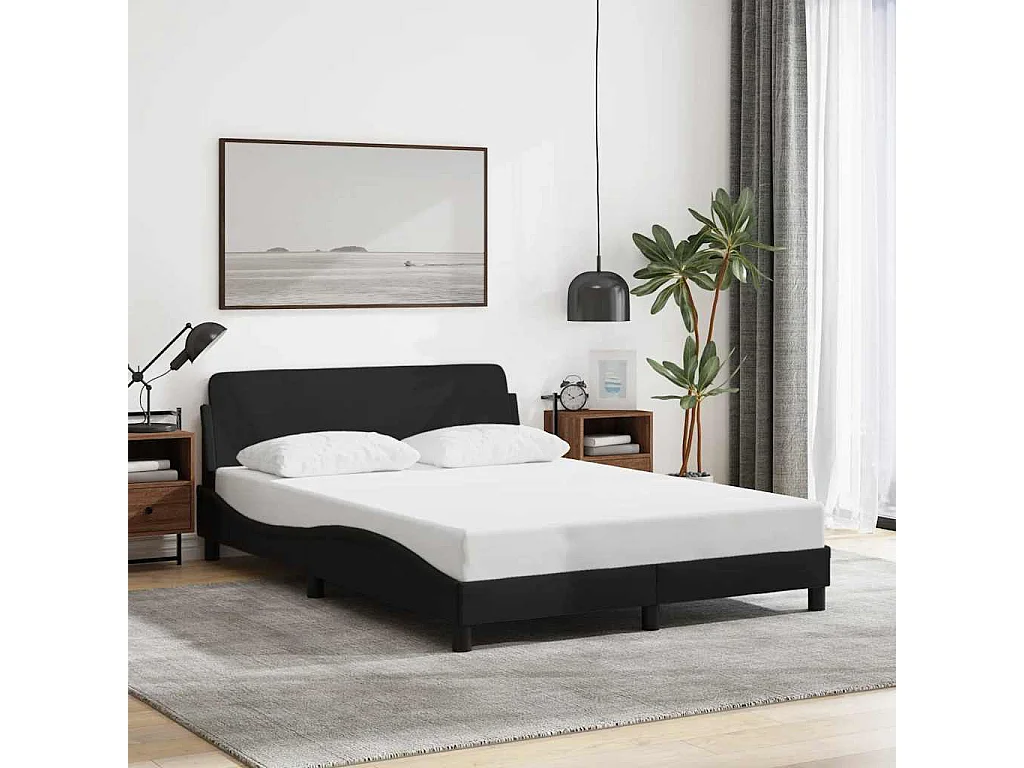 Cadre de lit Dover noir 140x190 cm tissu