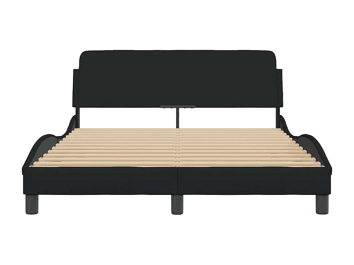 Cadre de lit Dover noir 140x190 cm tissu