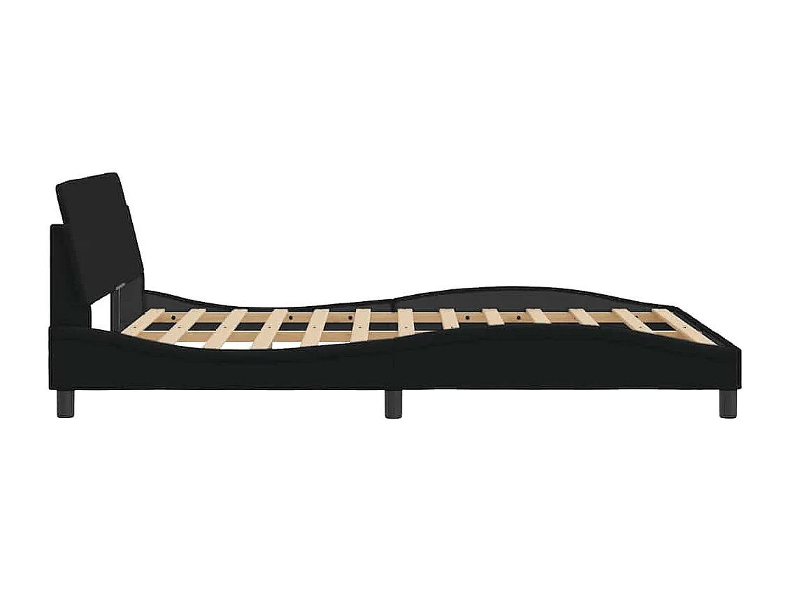 Cadre de lit Dover noir 140x190 cm tissu
