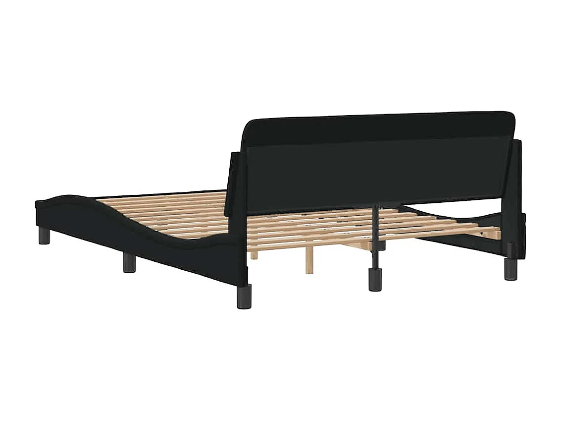 Cadre de lit Dover noir 140x190 cm tissu