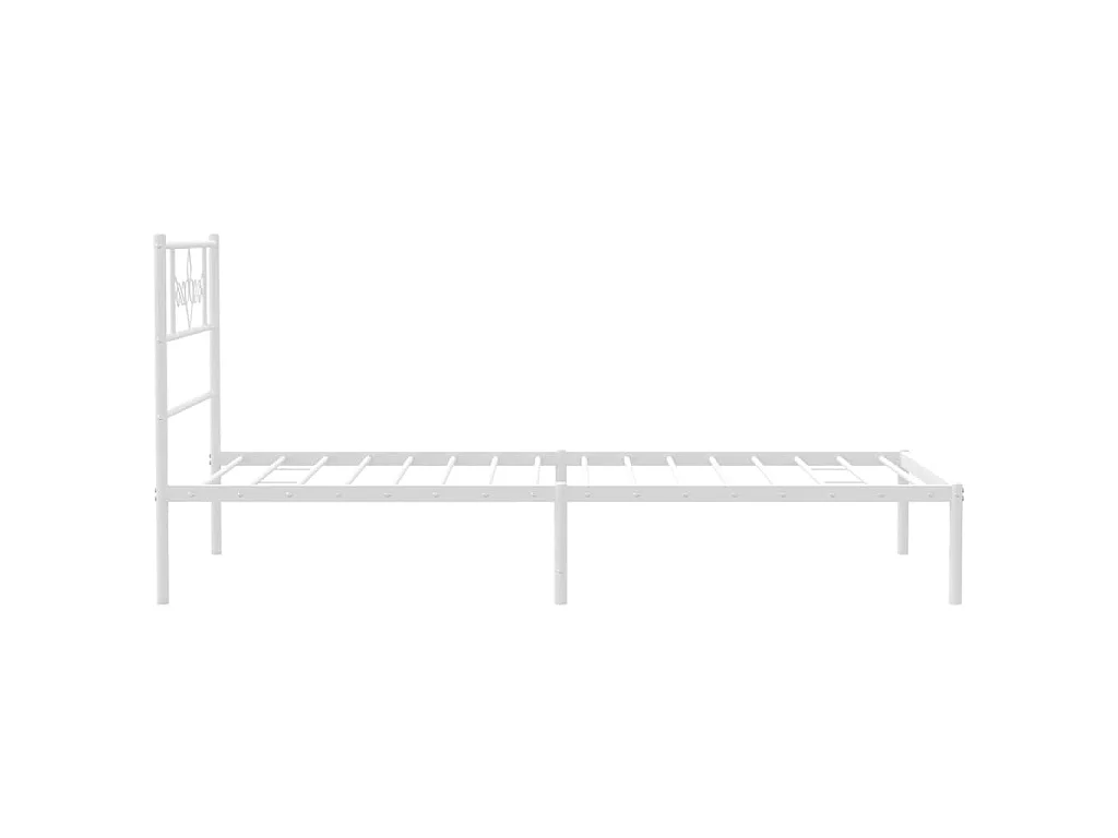 Bedframe met hoofdbord metaal wit 90x200 cm
