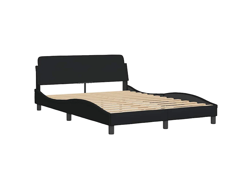 Cama con colchón Dover tela negro 120x200 cm