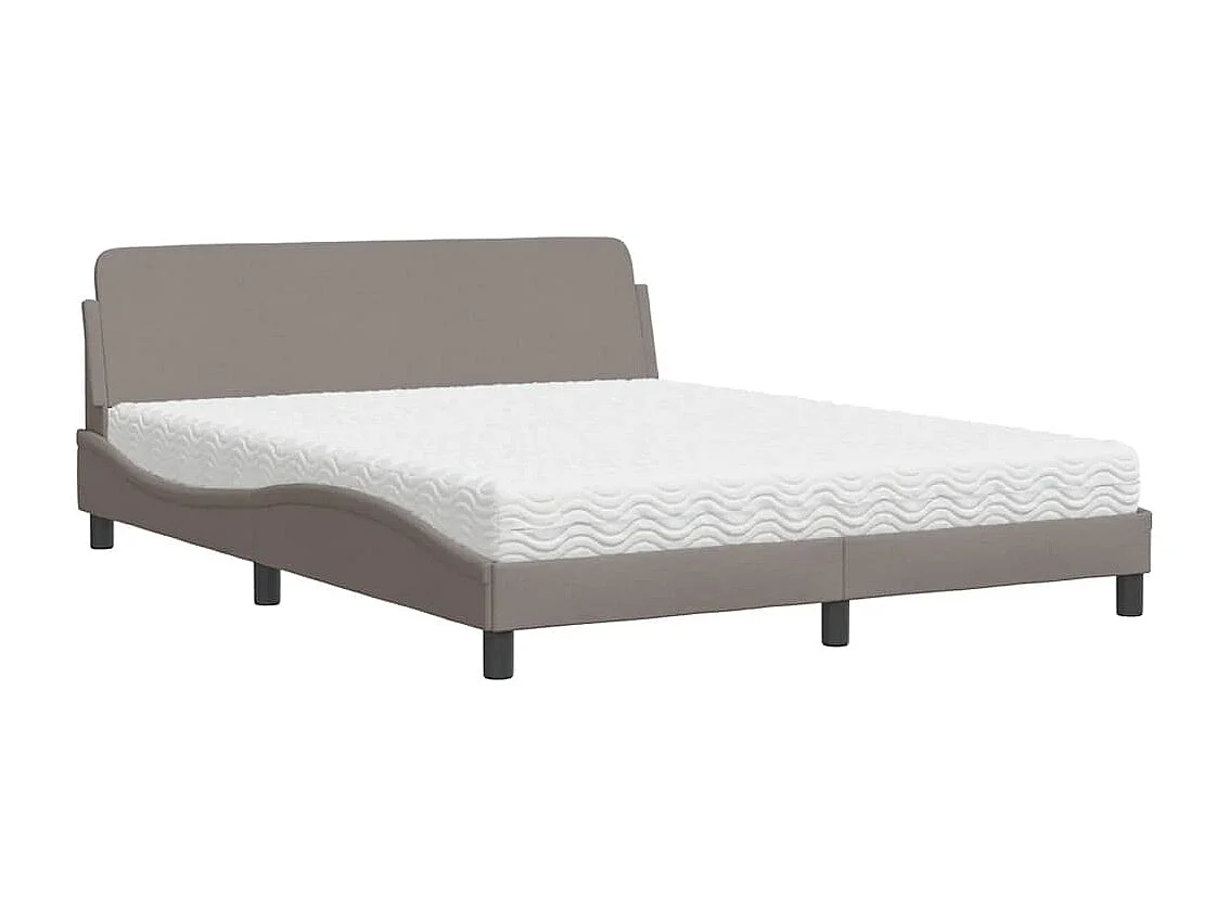 Bed met matras "Dover" stof taupe 160x200 cm