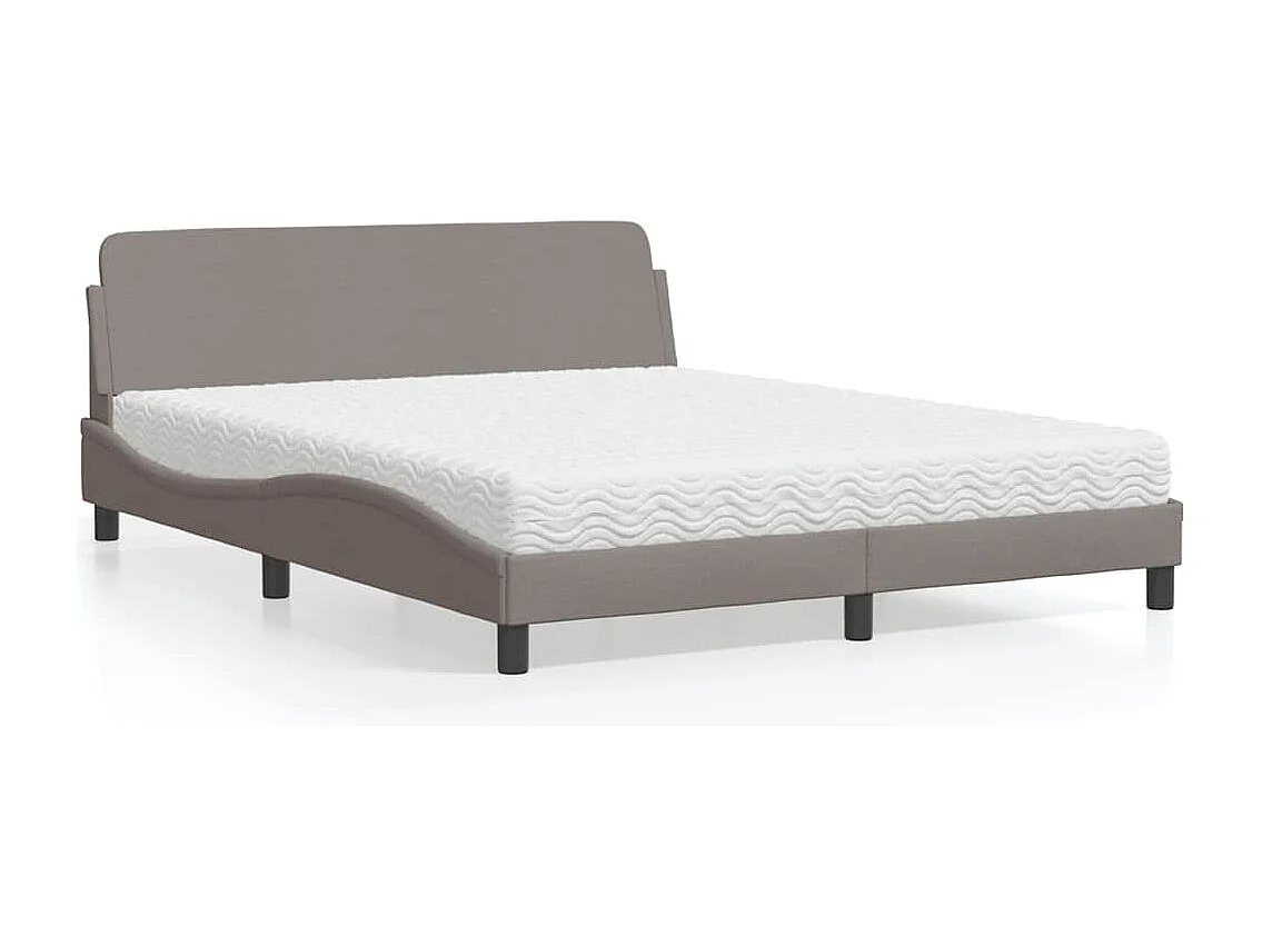 Bed met matras "Dover" stof taupe 160x200 cm