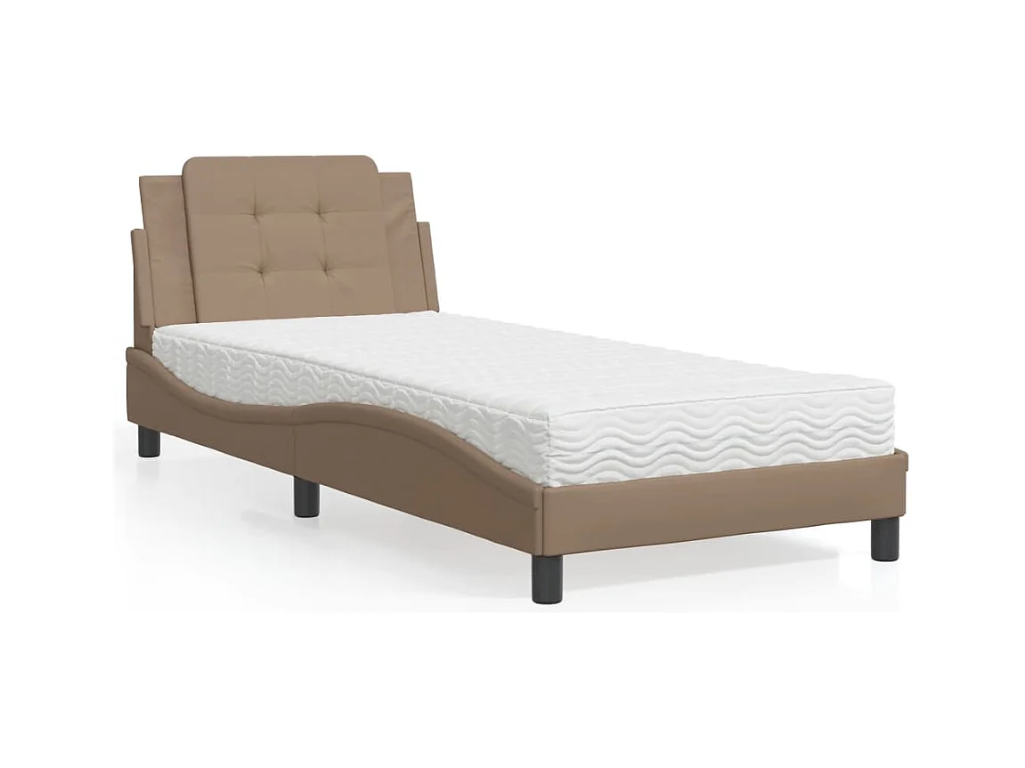 Lit avec matelas cappuccino 80x200 cm similicuir