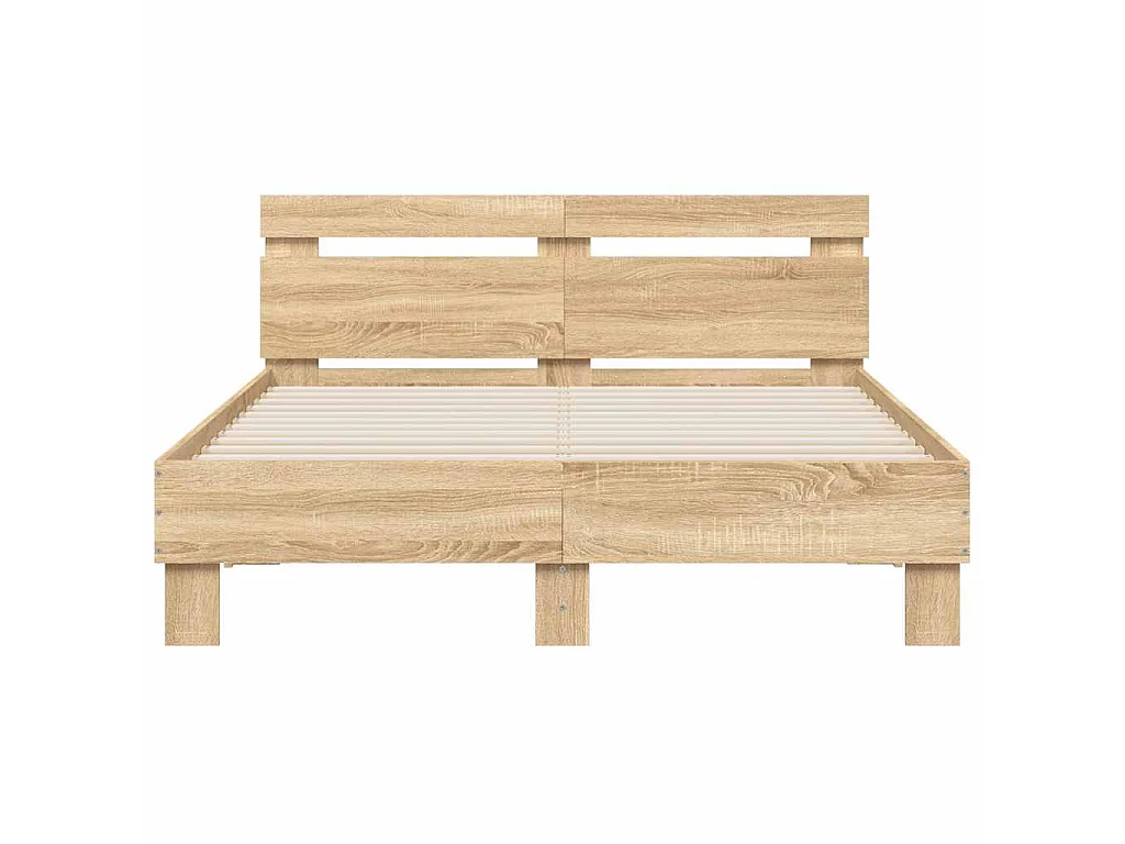 Cadre de lit avec LED sans matelas chêne sonoma 120x190 cm