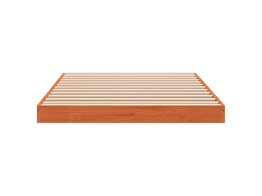 Cadre de lit sans matelas cire marron 75x190 cm bois pin massif