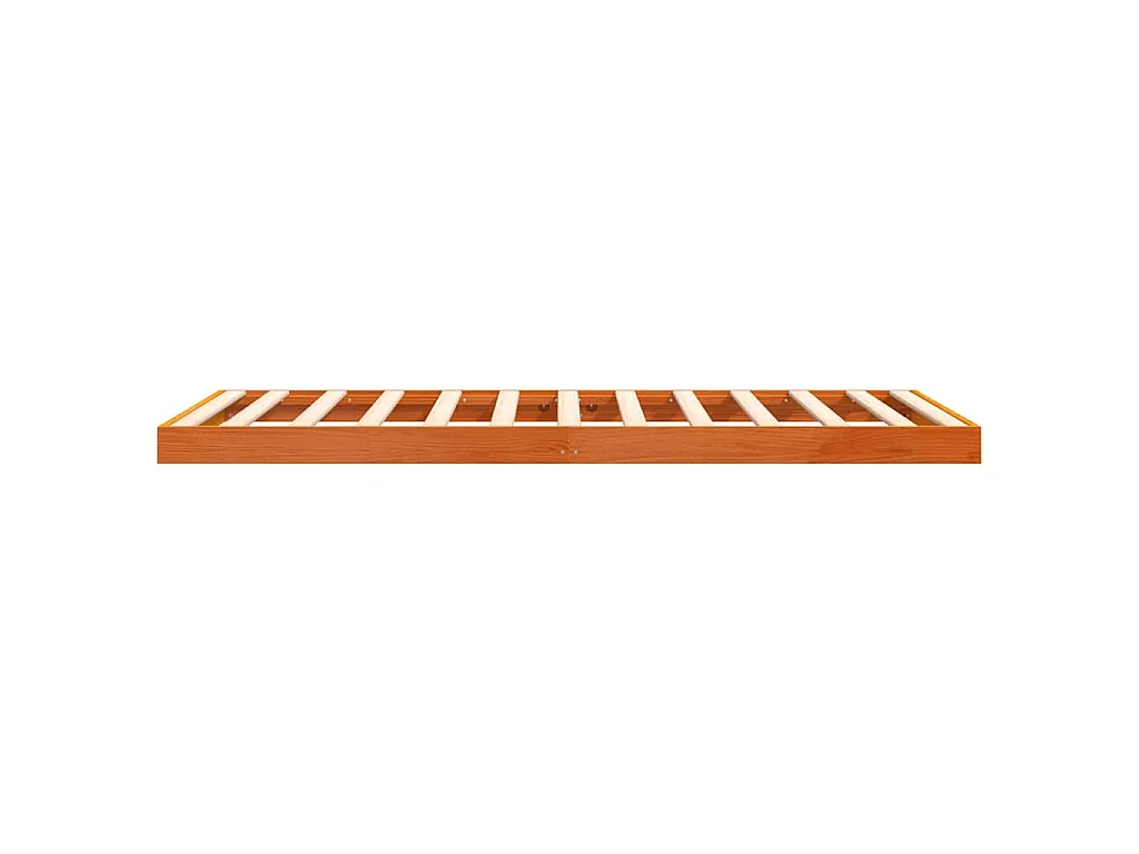 Cadre de lit sans matelas cire marron 75x190 cm bois pin massif