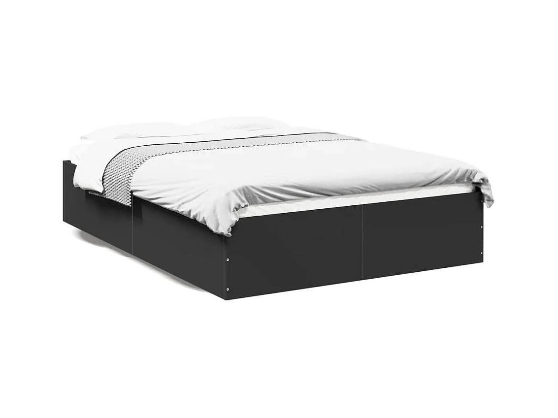 Cadre de lit sans matelas noir 120x200 cm