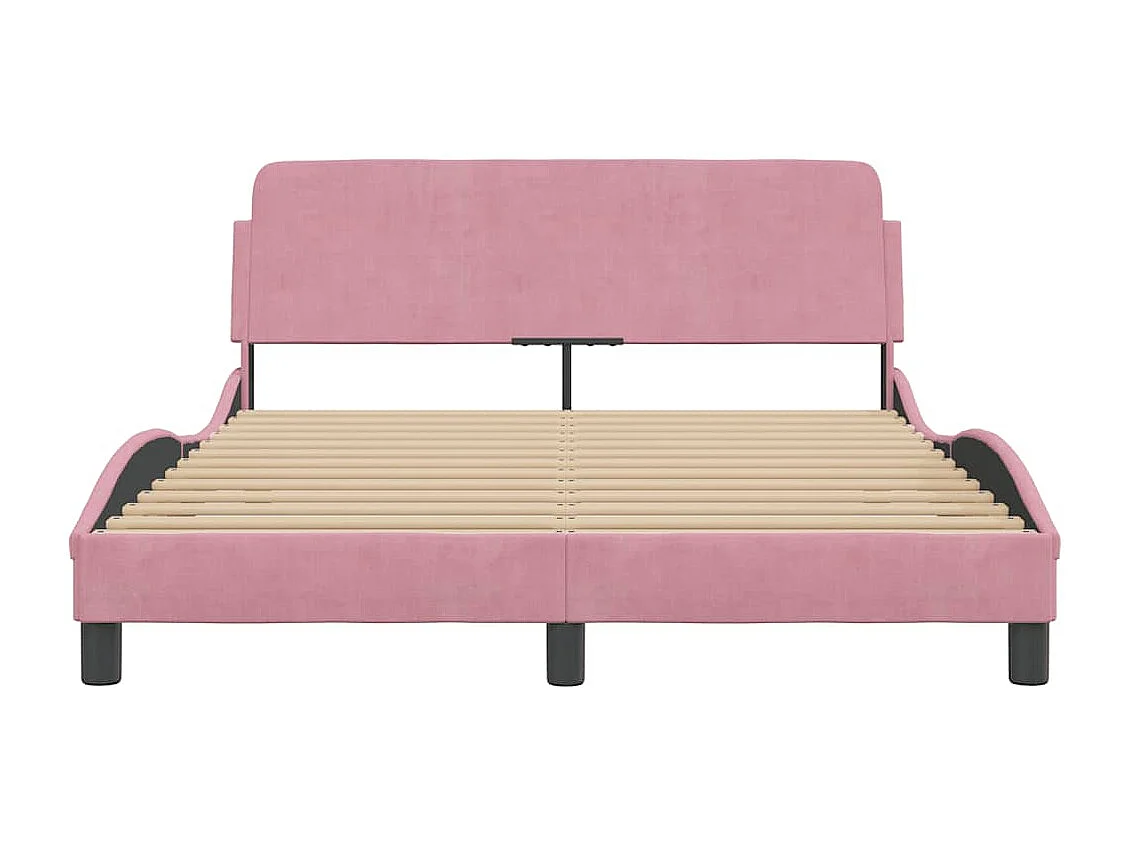 Bedframe met hoofdeinde "Dover" 140x200 cm fluweel roze