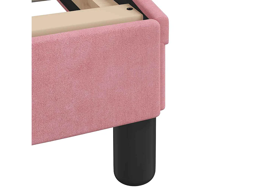 Cadre de lit avec tête de lit Dover rose 140x200cm velours