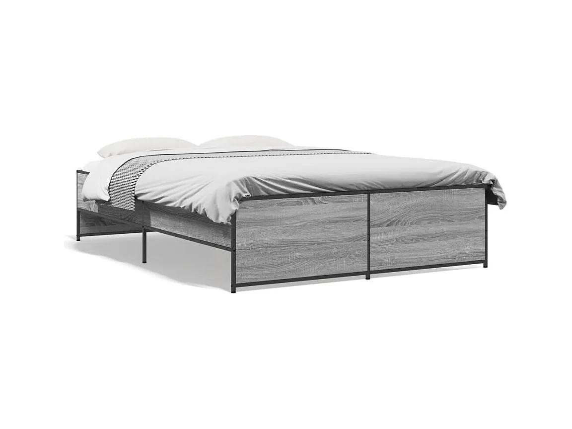 Cadre de lit sans matelas sonoma gris 135x190 cm