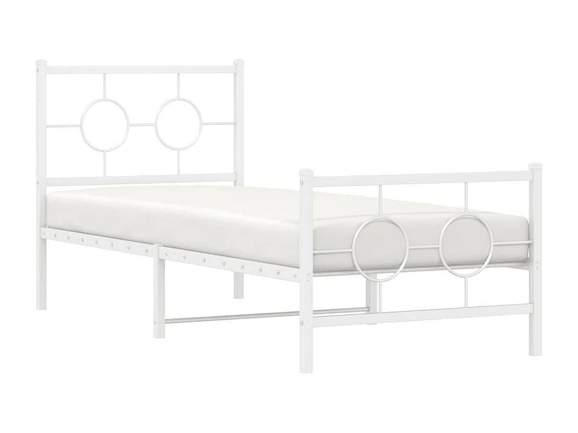 Estrutura de cama com cabeceira e pés 80x200 cm metal branco