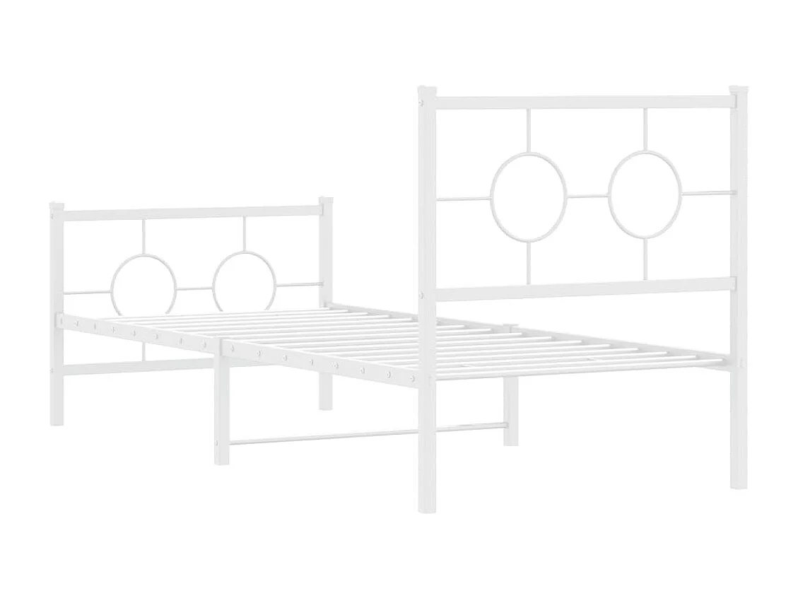 Estrutura de cama com cabeceira e pés 80x200 cm metal branco