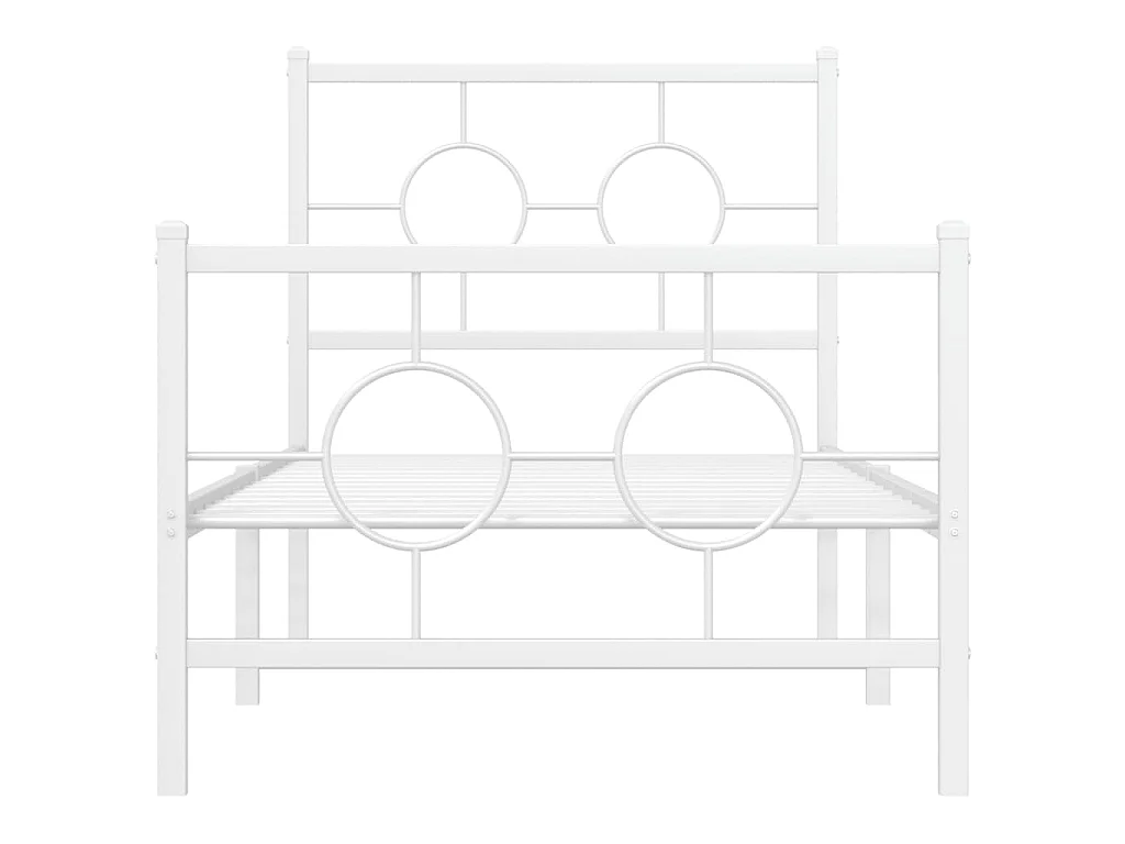 Bedframe met hoofd- en voeteneinde metaal wit 80x200 cm
