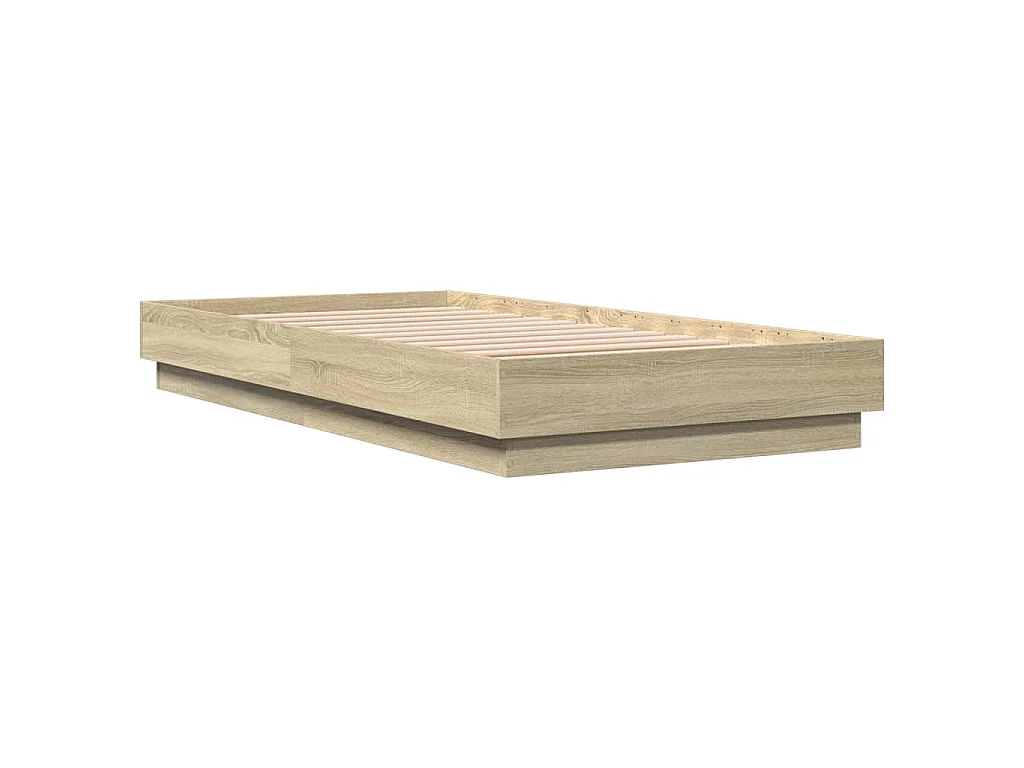 Bedframe met LED-verlichting sonoma eikenkleurig 90x190 cm