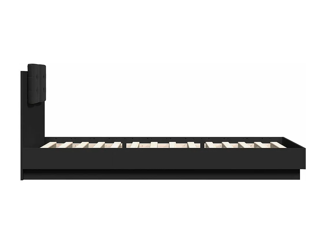 Cadre de lit sans matelas noir 90x200 cm