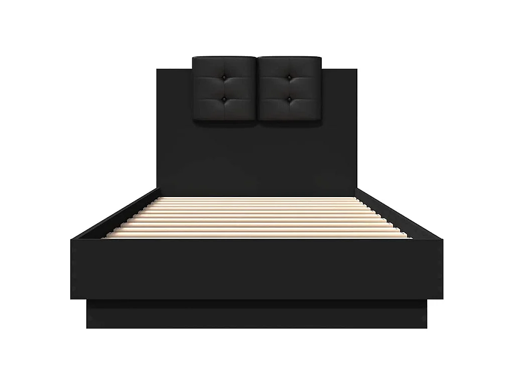 Cadre de lit sans matelas noir 90x200 cm