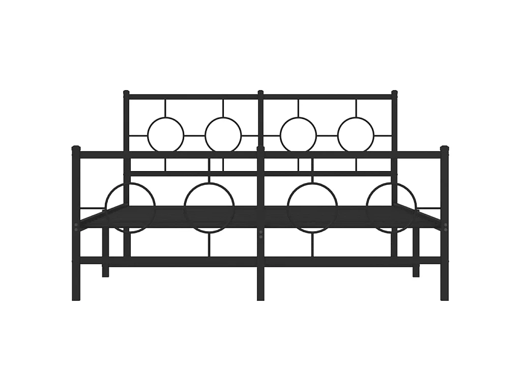 Bedframe met hoofd- en voeteneinde metaal zwart 140x190 cm