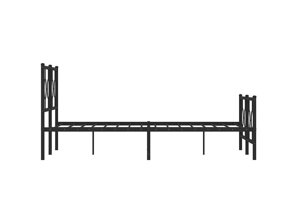 Bedframe met hoofd- en voeteneinde metaal zwart 140x190 cm