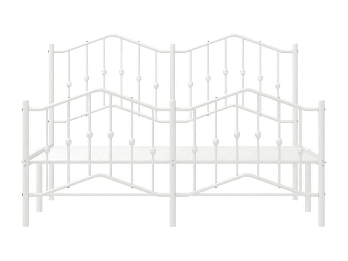 Bedframe met hoofd- en voeteneinde metaal wit 140x190 cm