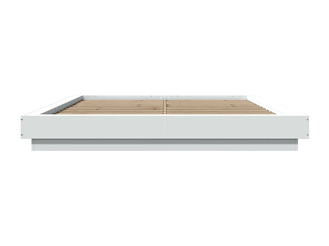 Cadre de lit avec lumières LED sans matelas blanc 150x200 cm
