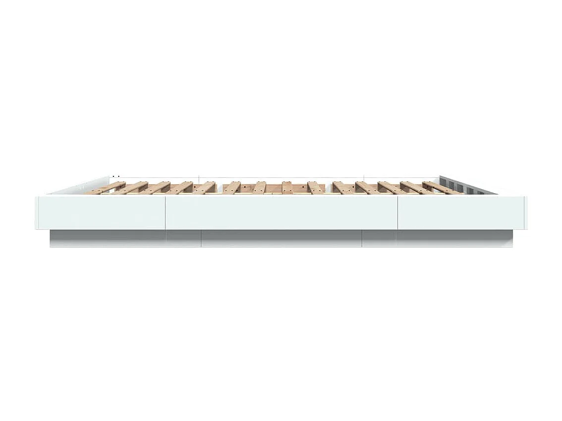 Cadre de lit avec lumières LED sans matelas blanc 150x200 cm